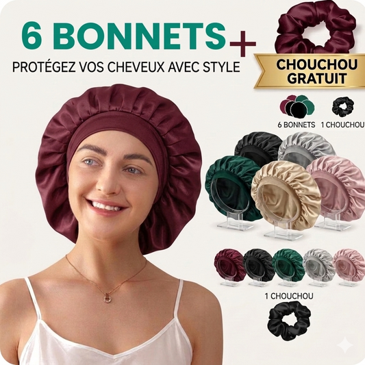 6 Bonnets + Chouchou Offert